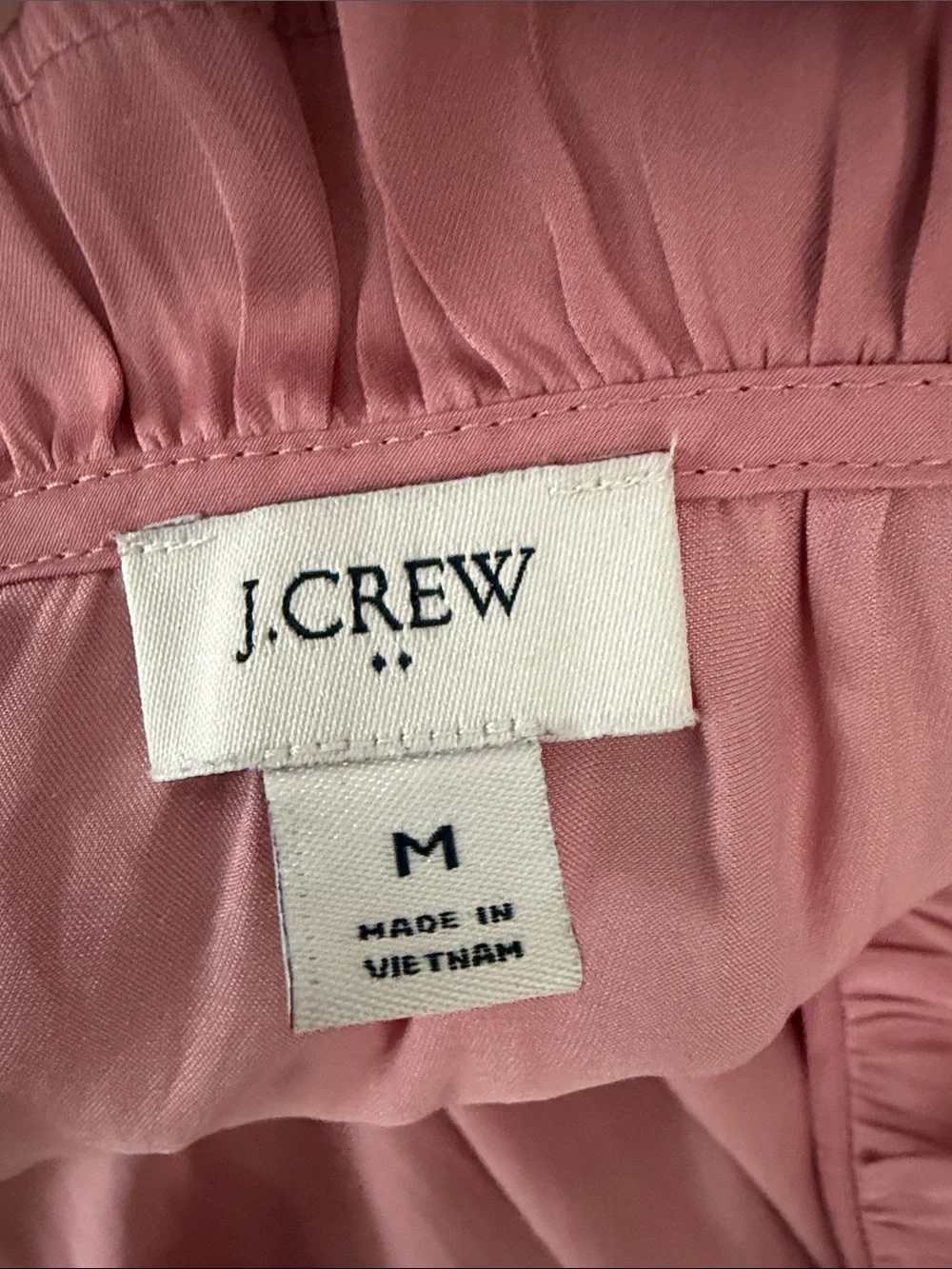 J. Crew Dusty Rose Ruffle-Neck Long Sleeve Blouse